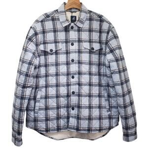 NWT Johnnie-O Carmine Quilted Faux Sherpa Lined Jacket Blue Plaid Men's Large